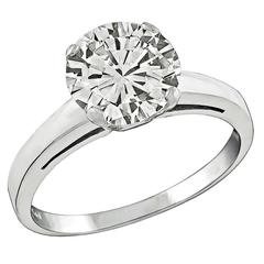 Classic 2.01 Carat Diamond Platinum Solitaire Engagement Ring 2