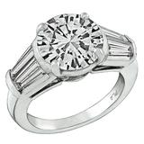 Stunning 2.36 Carat GIA Cert Diamond Platinum Engagement Ring