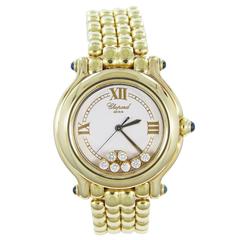 Chopard Lady's Yellow Gold Happy Sport Quartz Wristwatch Ref 6137  