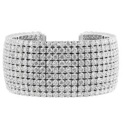 58.31 Carats Diamonds Gold Cuff Bracelet 9