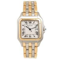 Cartier Yellow Gold Stainless Steel Panther Quartz Wristwatch