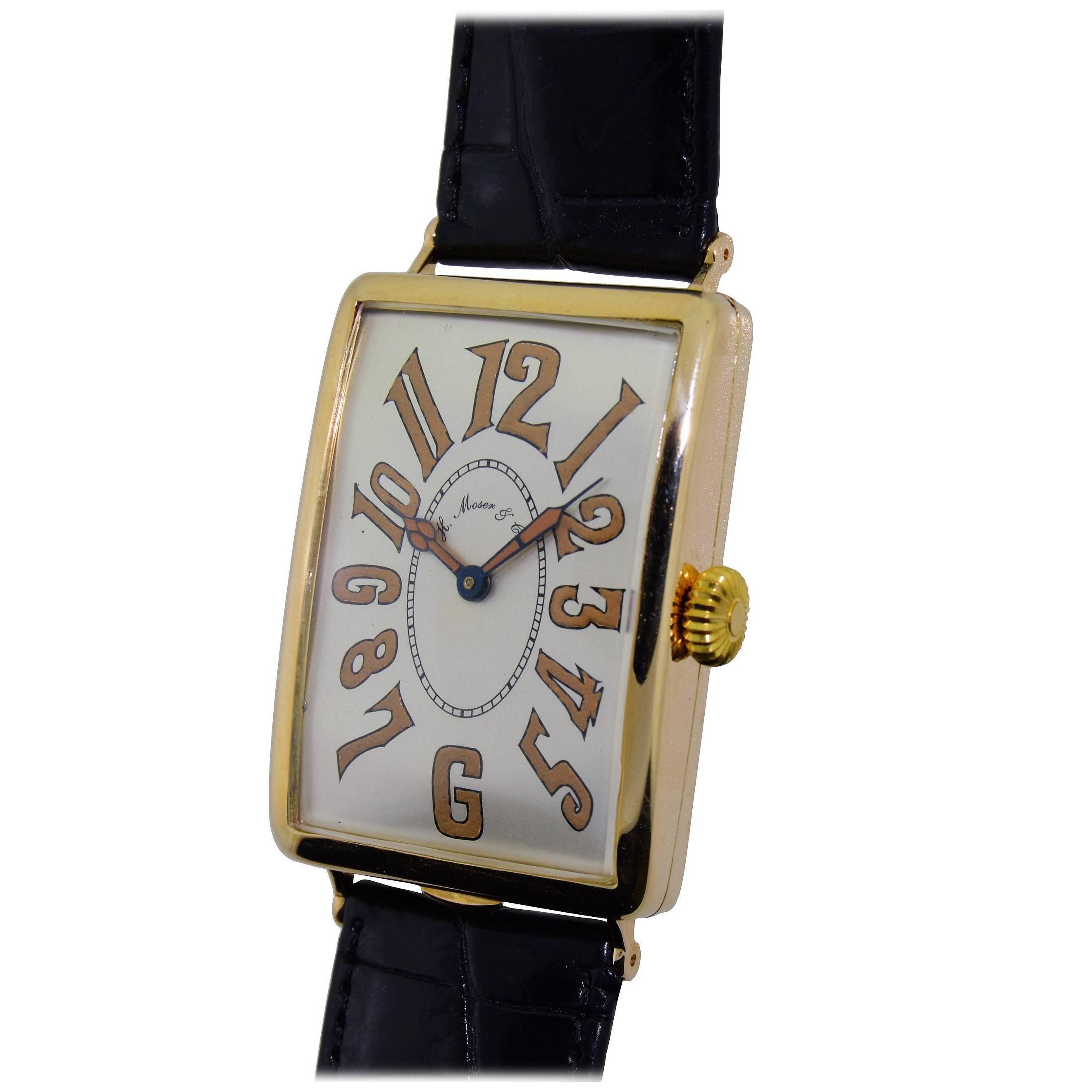 H. Moser Yellow Gold Gondolo Watch, circa 1920s