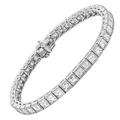 16 Carats Asscher Cut Diamonds Platinum Bracelet