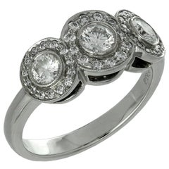 Tiffany & Co. Circlet Three Stone Diamond Platinum Ring