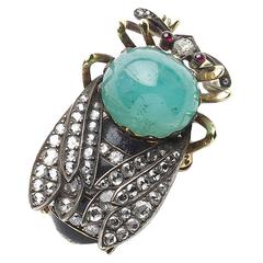 Emerald Ruby Diamond Bee Brooch 6
