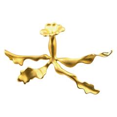 Angela Cummings Yellow Gold Orchid Brooch 10