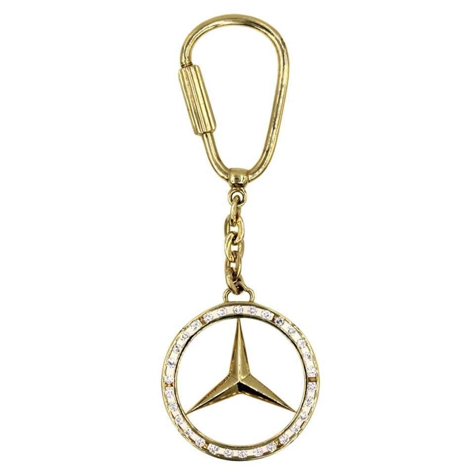 Mercedes Emblem Diamond Gold Key Chain