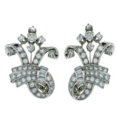 3 Carats Diamonds Platinum Earrings