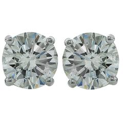 1.31 Carats Diamonds Gold Stud Earrings