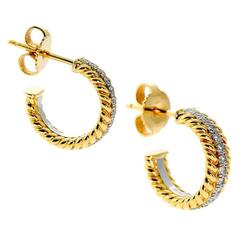 Tiffany & Co. Schlumberger Diamond Gold Rope Earrings