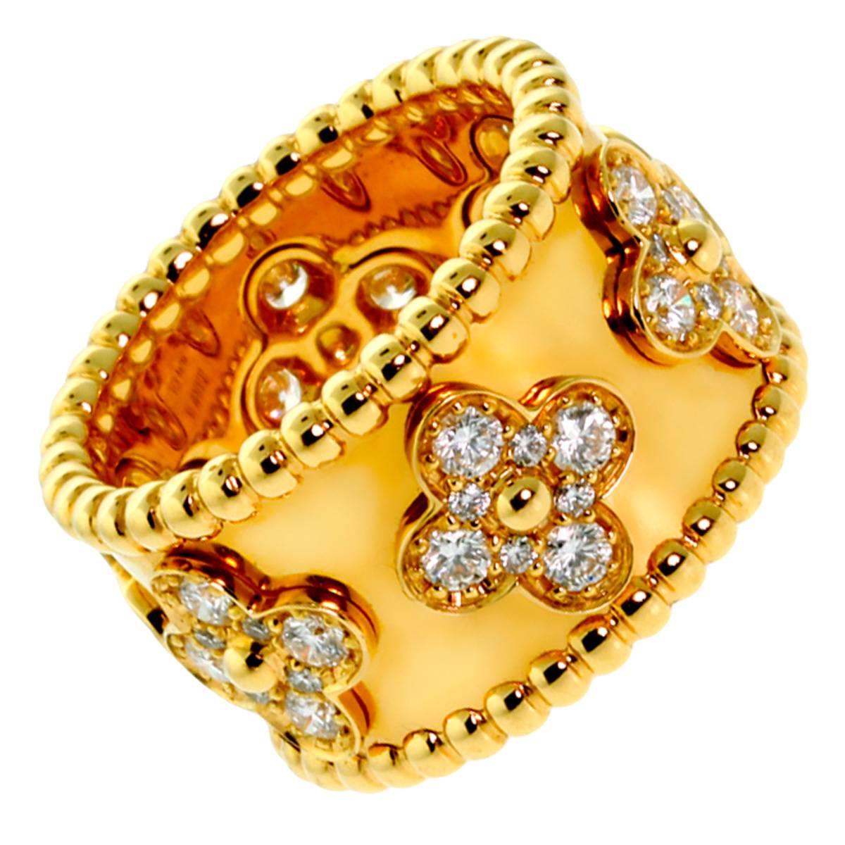Van Cleef & Arpels Perlee Diamond Gold Ring