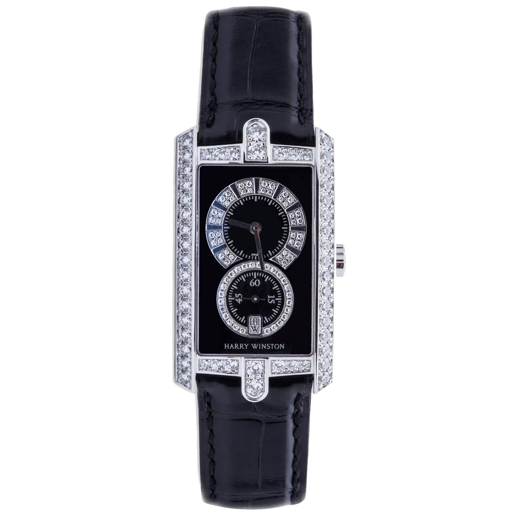 Harry Winston Avenue C White Gold Diamond Ladies Watch  331/UQWL.KD/D3