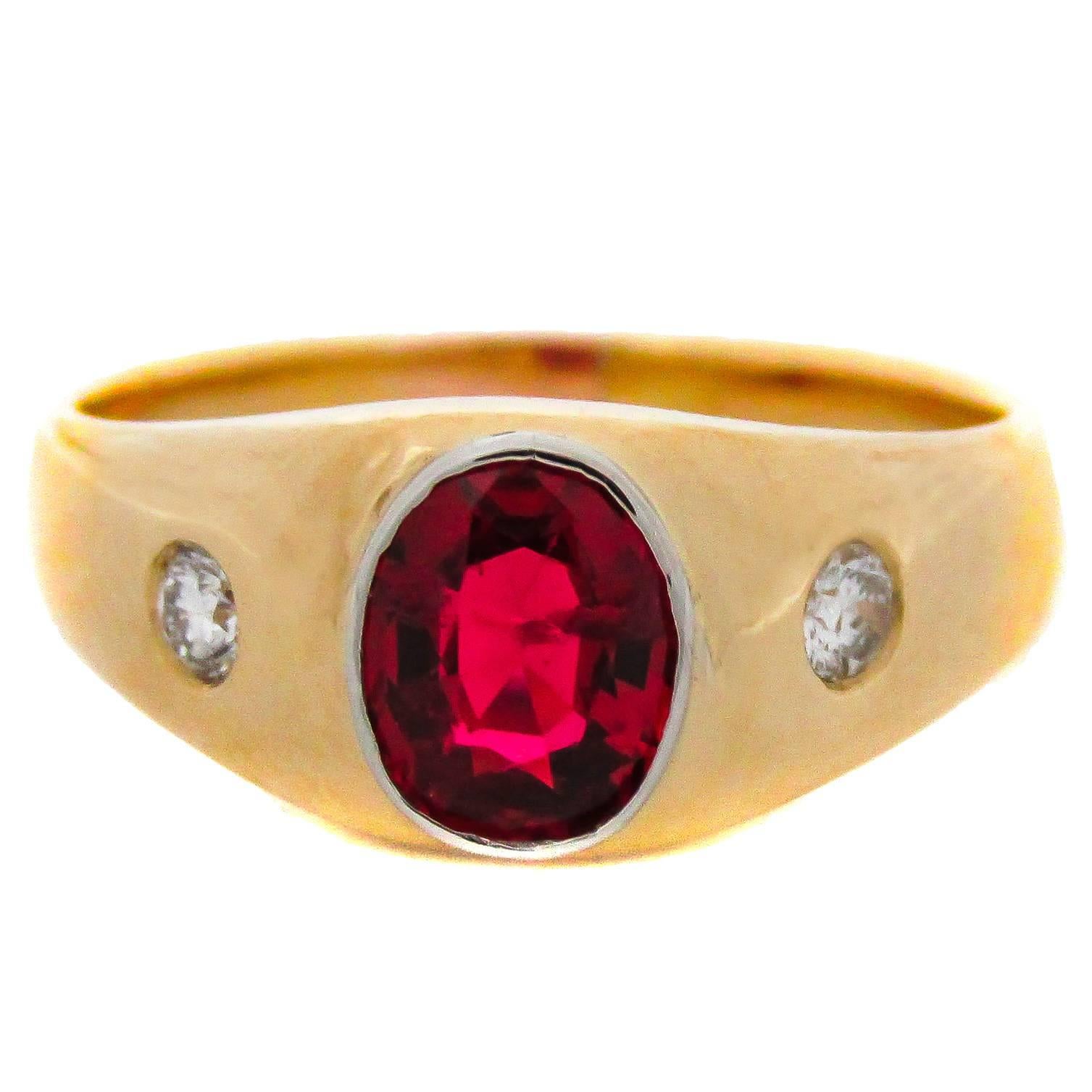 Tiffany & Co. Rare Red Spinel Gold Ring
