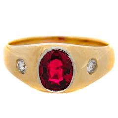 Vintage Tiffany & Co. Rare Red Spinel Gold Ring        