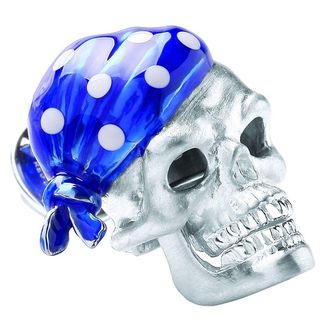 Deakin & Francis Blue Skull Bandana Lapel Pin