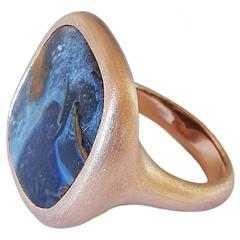 Dalben 10.02 Carat Boulder Opal Satin Gold Ring