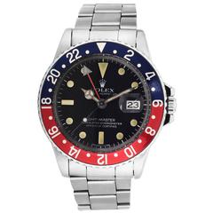 Rolex Stainless Steel Oyster Perpetual GMT Master Pepsi Wristwatch Ref 1675