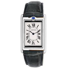 Cartier Stainless Steel Tank Basculante Mecanique Manual Wind Wristwatch
