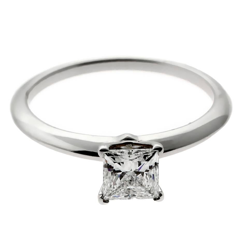 Tiffany & Co. Platin-Verlobungsring mit Diamant im Prinzessinnenschliff