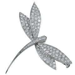 Van Cleef & Arpels Diamond Gold Dragonfly Clip