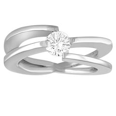 Modernist 0.42 Carats Diamond Gold Engagement Ring