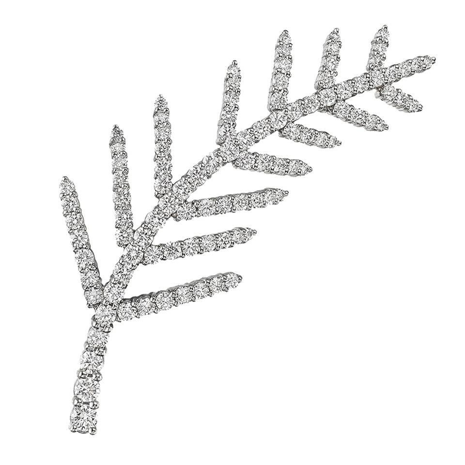 Tiffany & Co. Diamond Platinum Feather Brooch