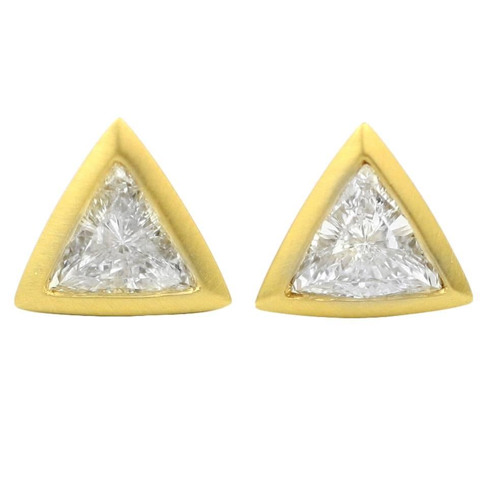 Trillant Diamond Gold Earrings 