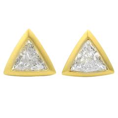 Trillant Diamond Gold Earrings 
