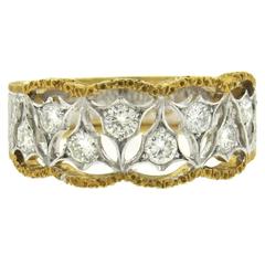Mario Buccellati Diamond Gold Half Band Ring