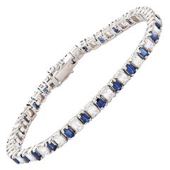 Sapphire Diamond Gold Line Bracelet 9