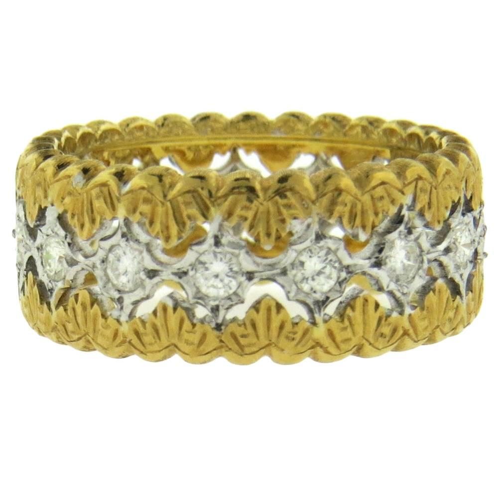 Mario Buccellati Diamond Gold Wedding Band Ring