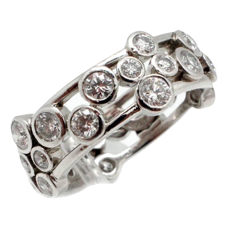 Tiffany & Co. Diamond Platinum Bubble Band Ring  For Sale