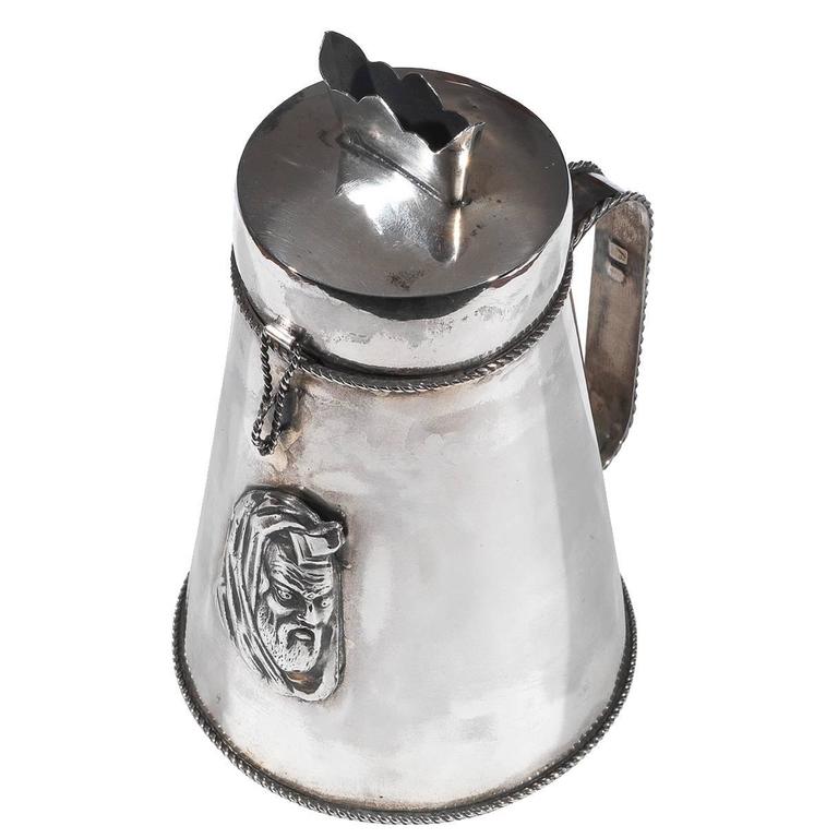 Antique Jewish Russian Silver Charity Box For Sale