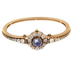 1880 Sapphire Diamond Bangle Bracelet