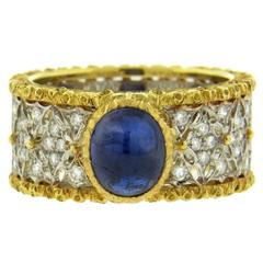 Buccellati Sapphire Diamond Gold Band Ring