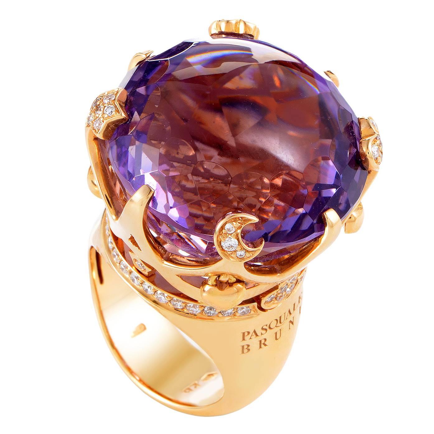 Pasquale Bruni Sissi Amethyst Diamond Gold Ring