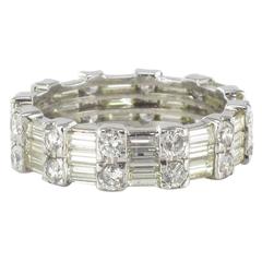 Brilliant and Baguette Diamond Gold Eternity Ring 7
