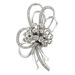 Diamond Gold Flower Bouquet Brooch 4