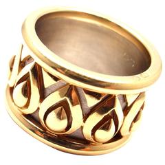 Cartier Wide Two Color Gold Band Ring