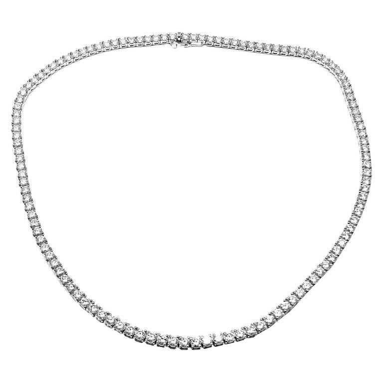 Cartier 15.47 Carats Diamonds Tennis Line Platinum Necklace at 1stDibs ...