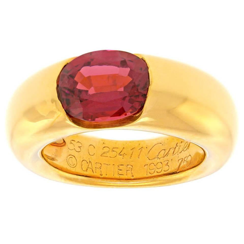 1993 Cartier Pink Tourmaline Gold Ring