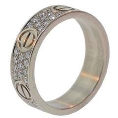 Cartier Diamond Pave Gold LOVE Ring and Wedding Band