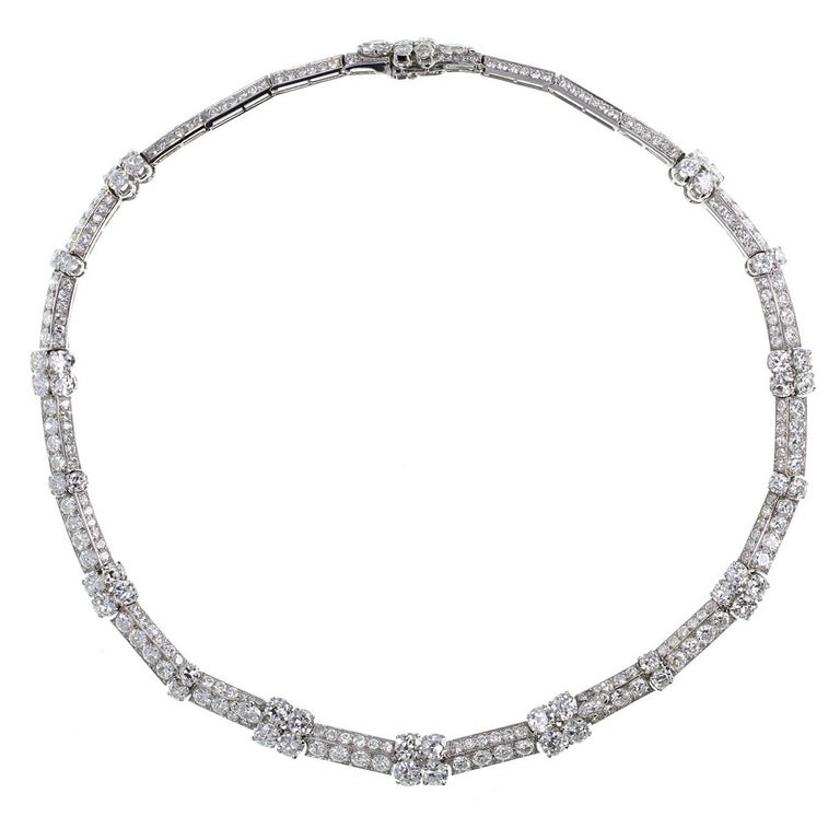 1930s Cartier Diamond Platinum Necklace For Sale