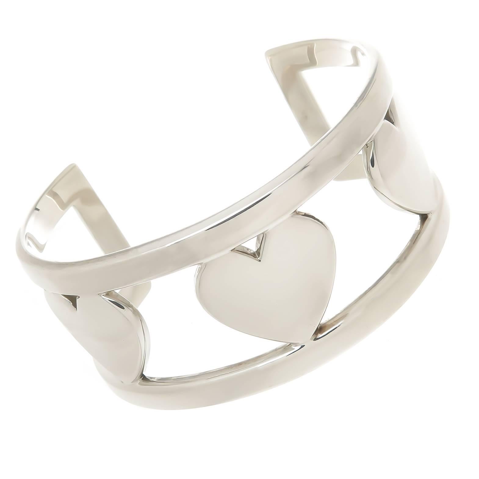 Tiffany & Co. Silver Hearts Cuff Bracelet