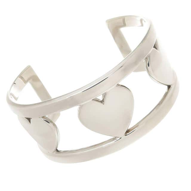 Tiffany and Co. Silver Hearts Cuff Bracelet at 1stDibs
