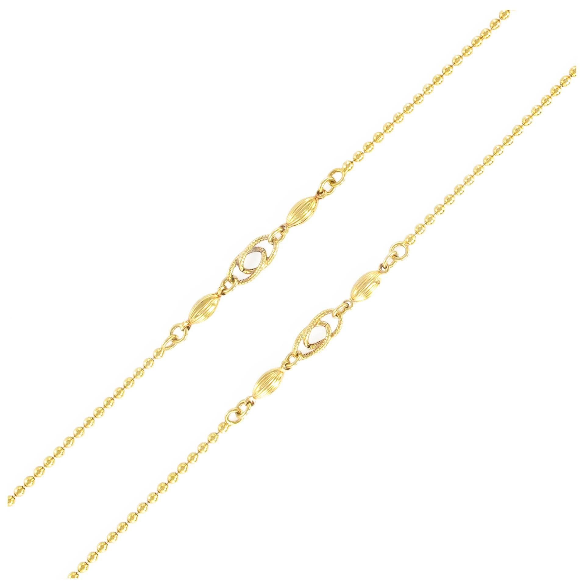 Modern Italian 18 Karat Yellow Gold Matinee Necklace For Sale