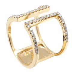 Afarin Geometric Diamond Gold Ring