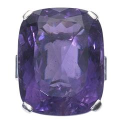 1950s Aquamarine Amethyst Gold Ring