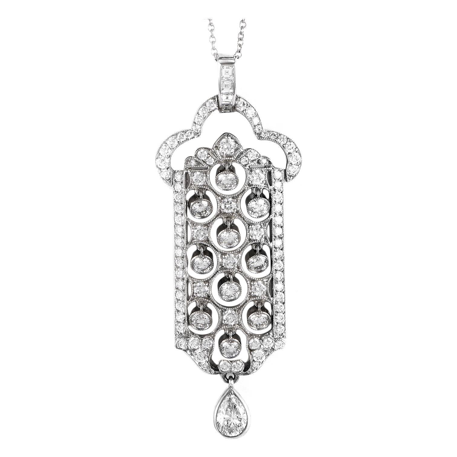 Tiffany & Co. Diamond Platinum Pendant Necklace 