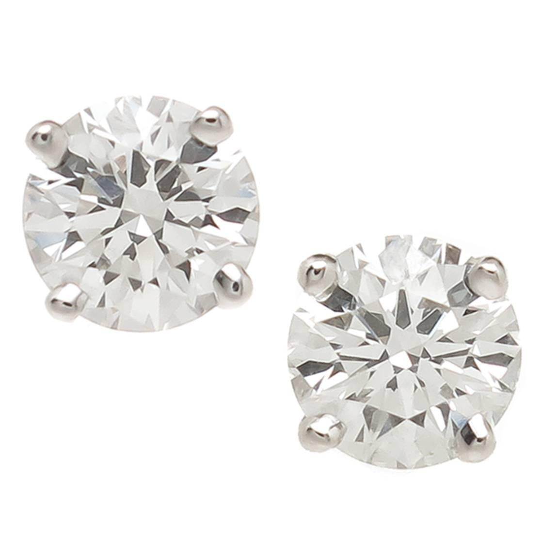 Tiffany & Co. Diamond Platinum Stud Earrings